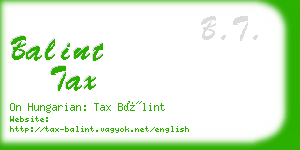 balint tax business card